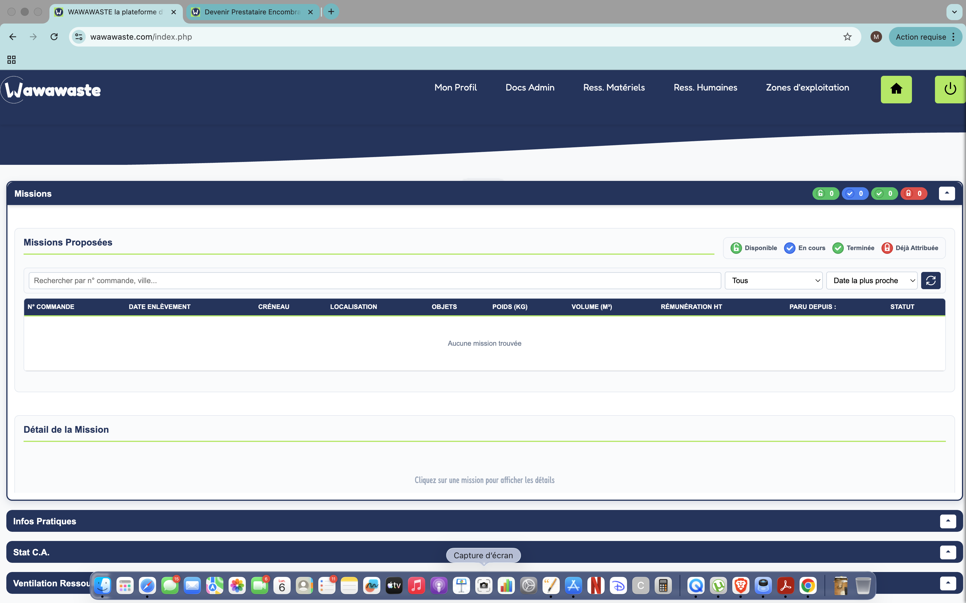 Activation compte prestataire WAWAWASTE